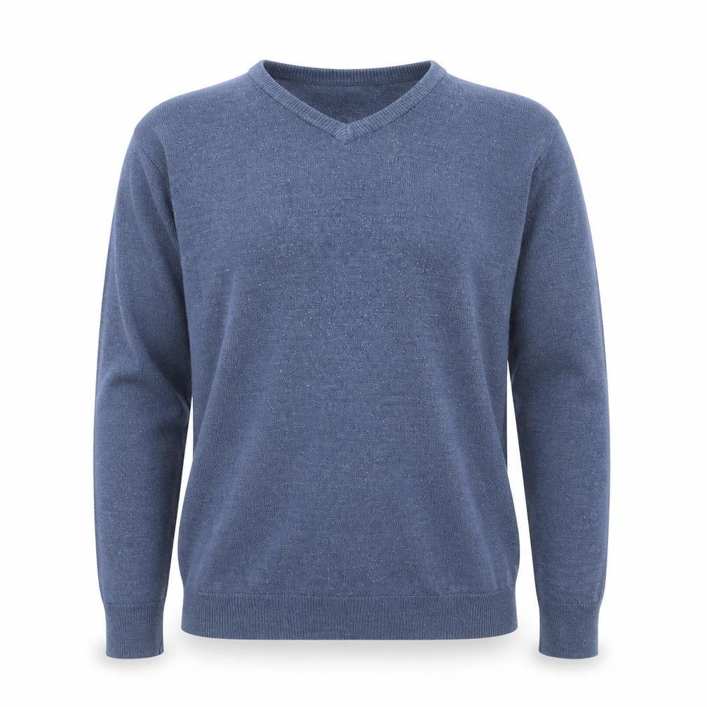 Marks and Spencer Mens Blue V-Neck Acrylic Pullover Jumper Size S