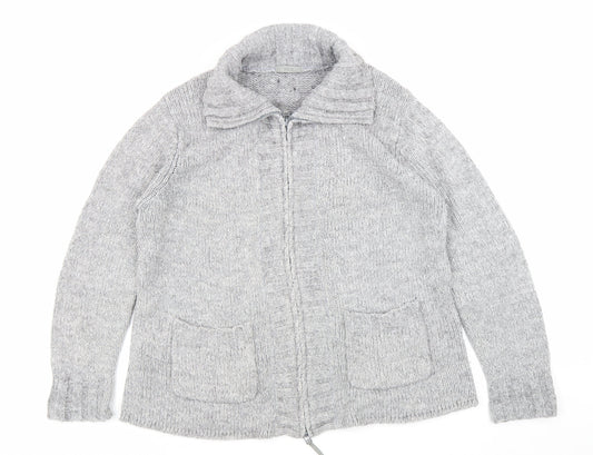 Marks and Spencer Womens Grey Jacket Size 18 Zip