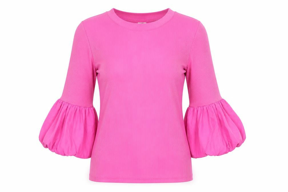 River Island Womens Pink Polyester Basic Blouse Size 8 Round Neck