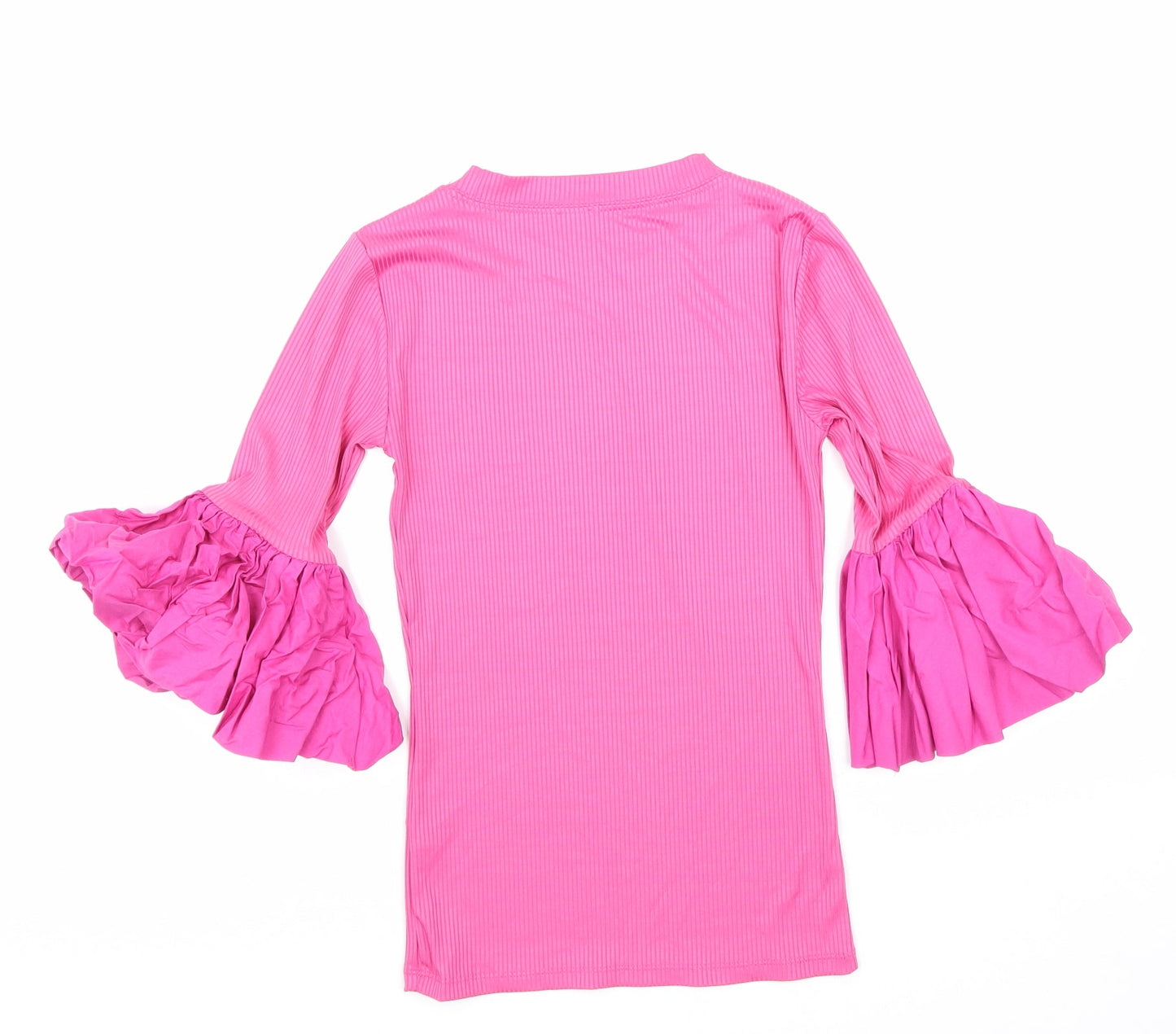 River Island Womens Pink Polyester Basic Blouse Size 8 Round Neck