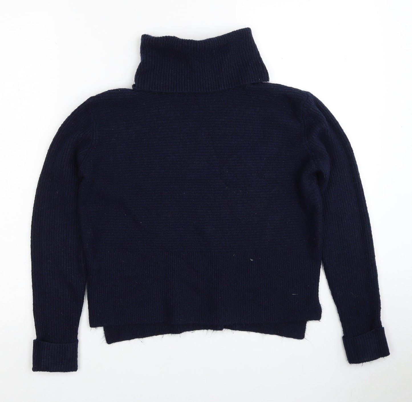 Miss Selfridge Womens Blue Roll Neck Acrylic Pullover Jumper Size 6