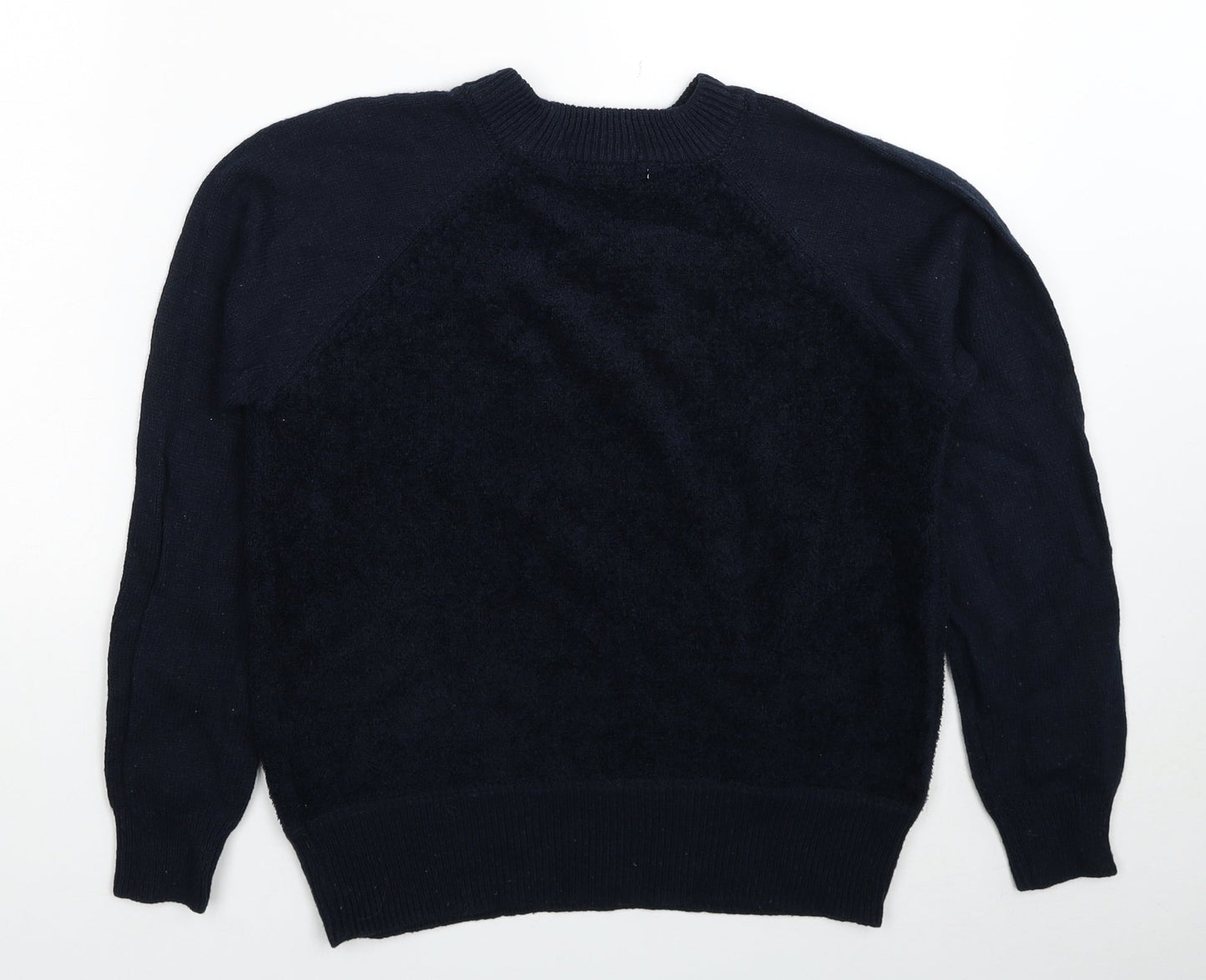 Blue Moon Womens Blue Round Neck Polyester Pullover Jumper Size L