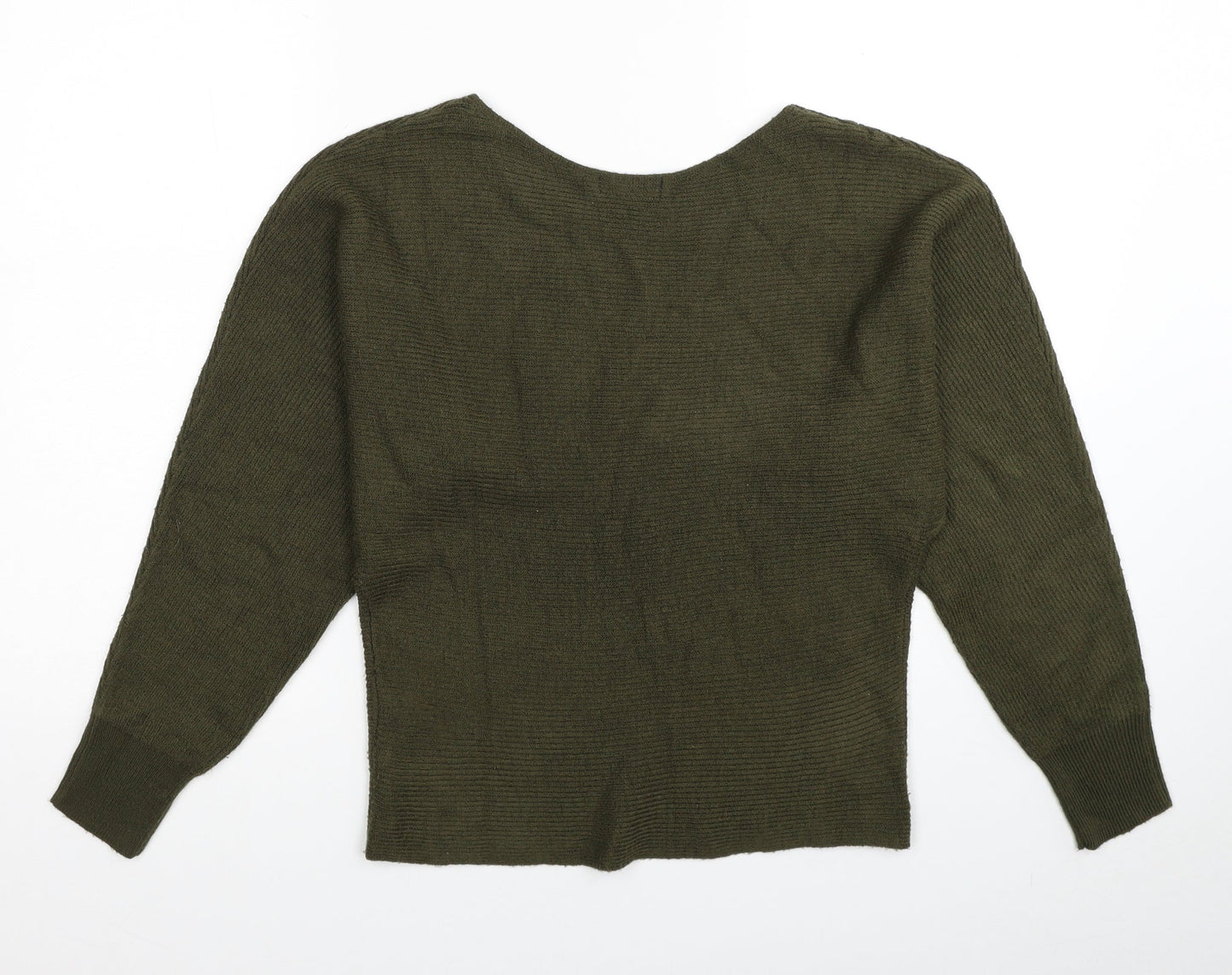 New Look Womens Green Scoop Neck Acrylic Pullover Jumper Size S
