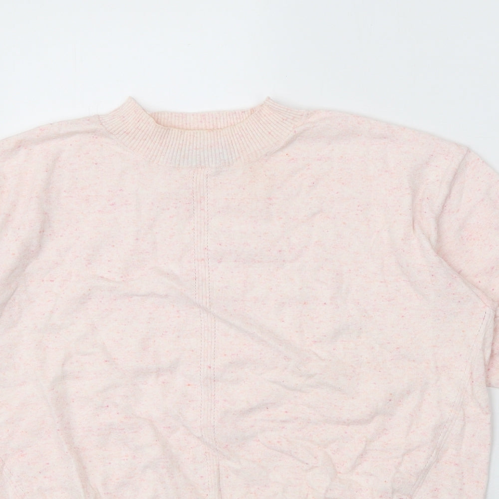 Marks and Spencer Womens Pink Round Neck Cotton Pullover Jumper Size M