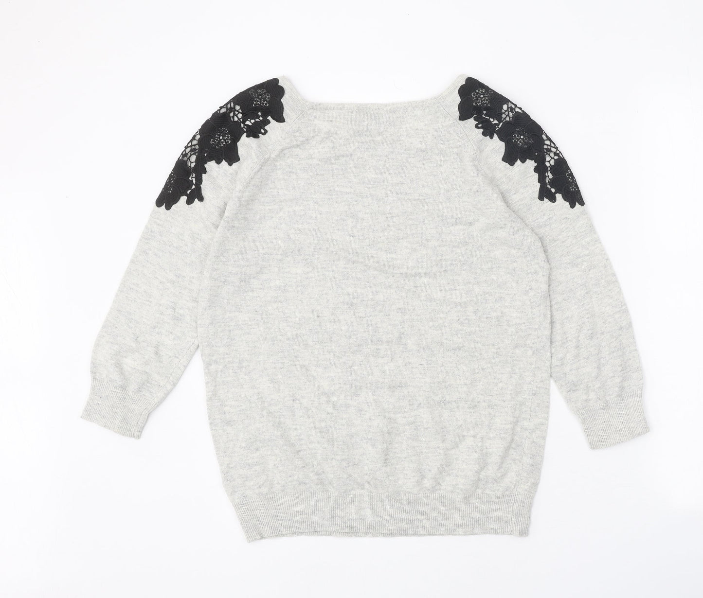 Wallis Womens Grey Scoop Neck Viscose Pullover Jumper Size 12