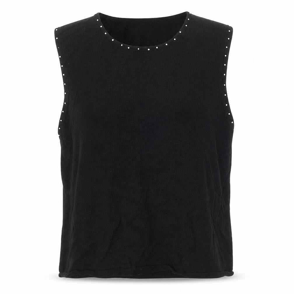 Preworn Womens Black Scoop Neck Acrylic Vest Jumper Size XL
