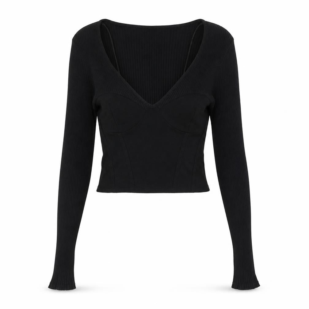 Zara Womens Black Polyester Basic Tank Size M V-Neck