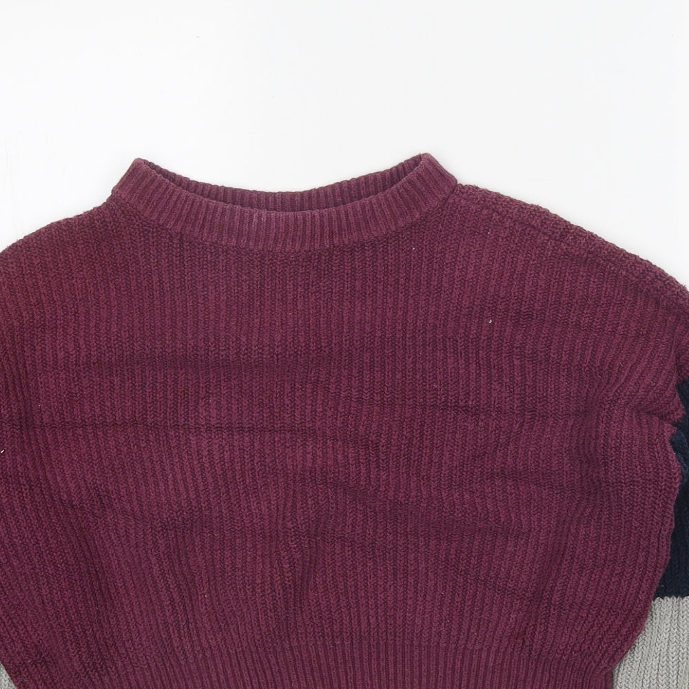 Hollister Womens Purple Round Neck Cotton Pullover Jumper Size S
