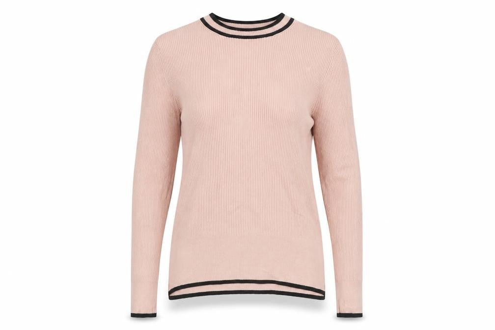 Marks and Spencer Womens Pink Round Neck Viscose Pullover Jumper Size 14