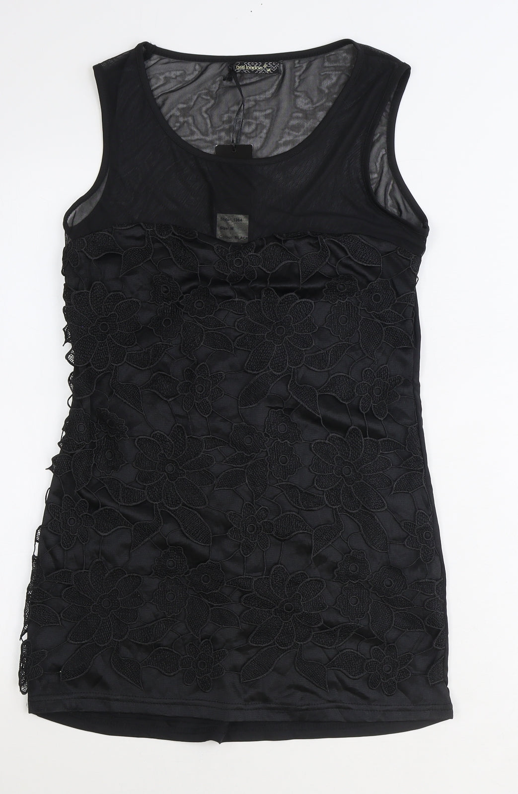 QED London Womens Black Polyester Shift Size M Scoop Neck Pullover