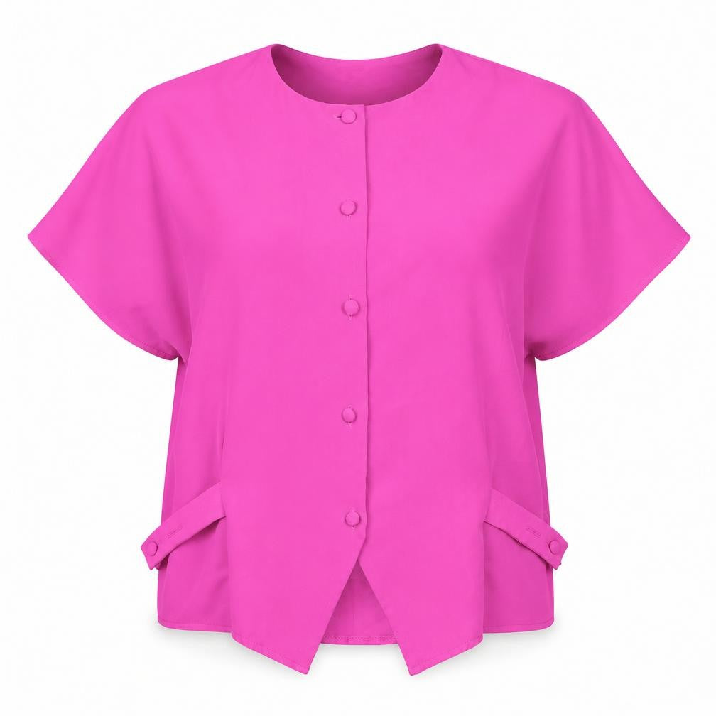 Preworn Womens Purple Polyester Basic Blouse Size 12 Scoop Neck