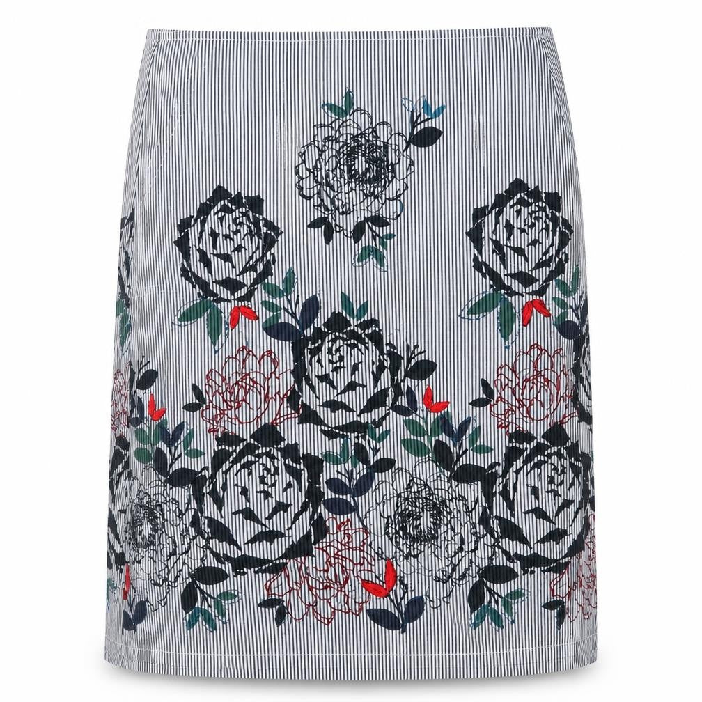 Mistral Womens Blue Floral Cotton Straight & Pencil Skirt Size 12 Zip
