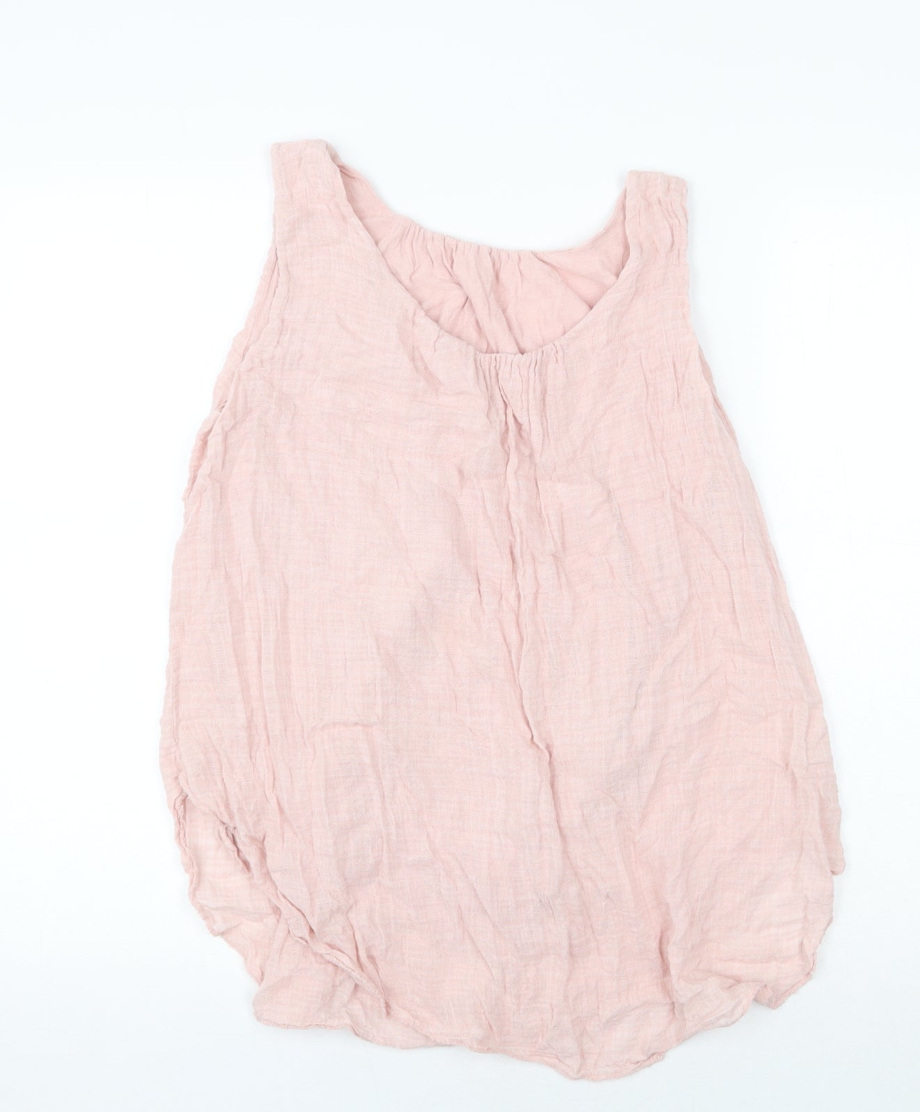 Preworn Womens Pink Polyester Tunic Blouse Size 8 Scoop Neck