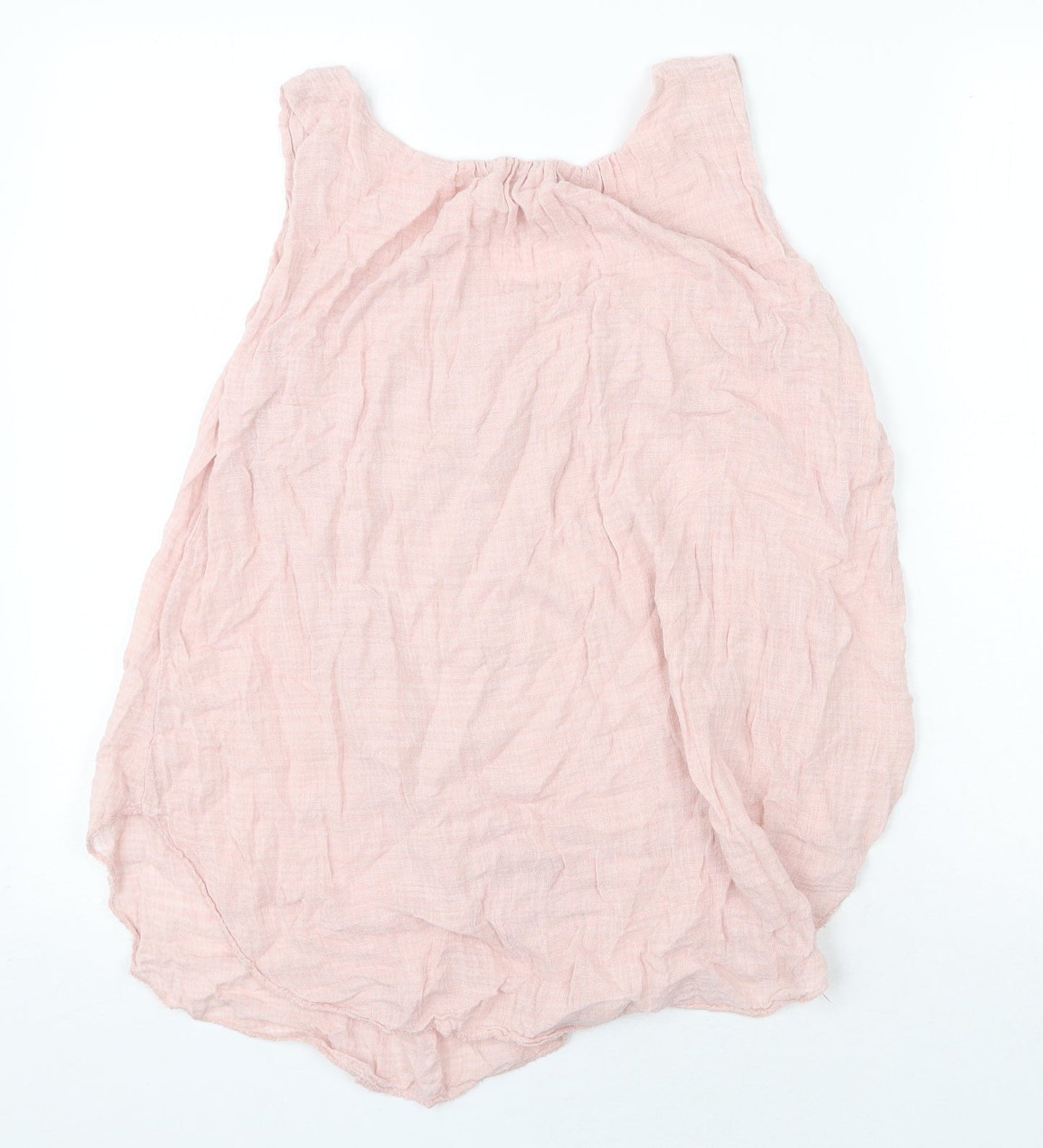 Preworn Womens Pink Polyester Tunic Blouse Size 8 Scoop Neck
