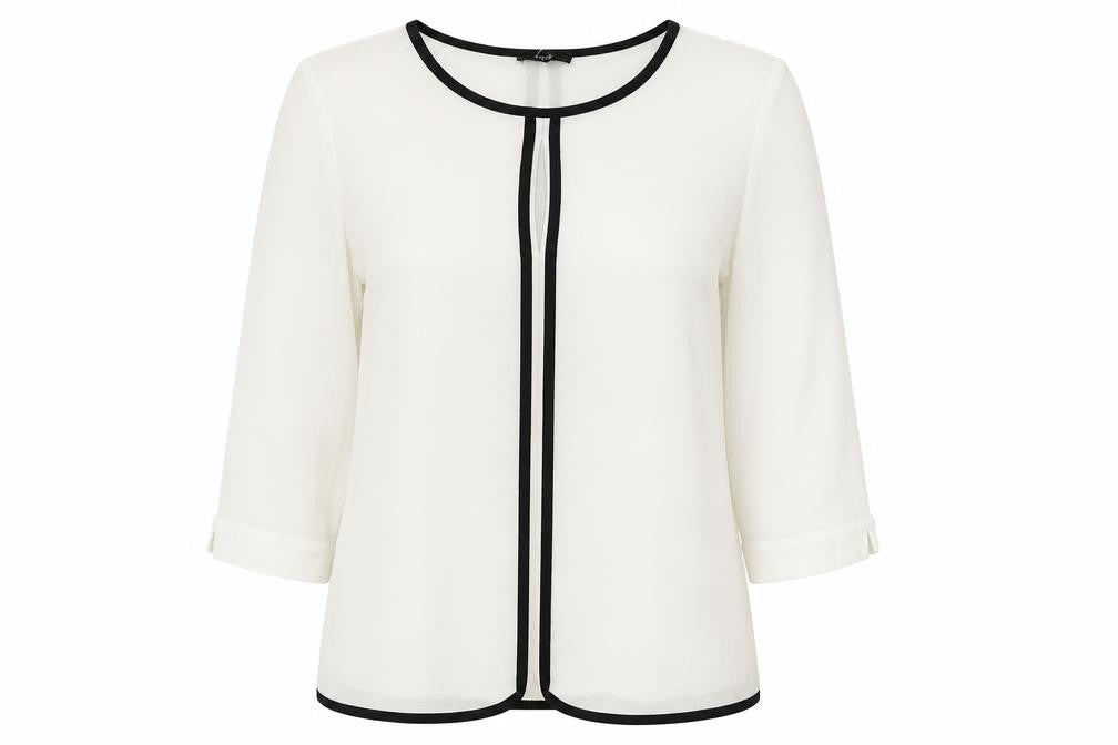 Wallis Womens White Polyester Basic Blouse Size S Scoop Neck
