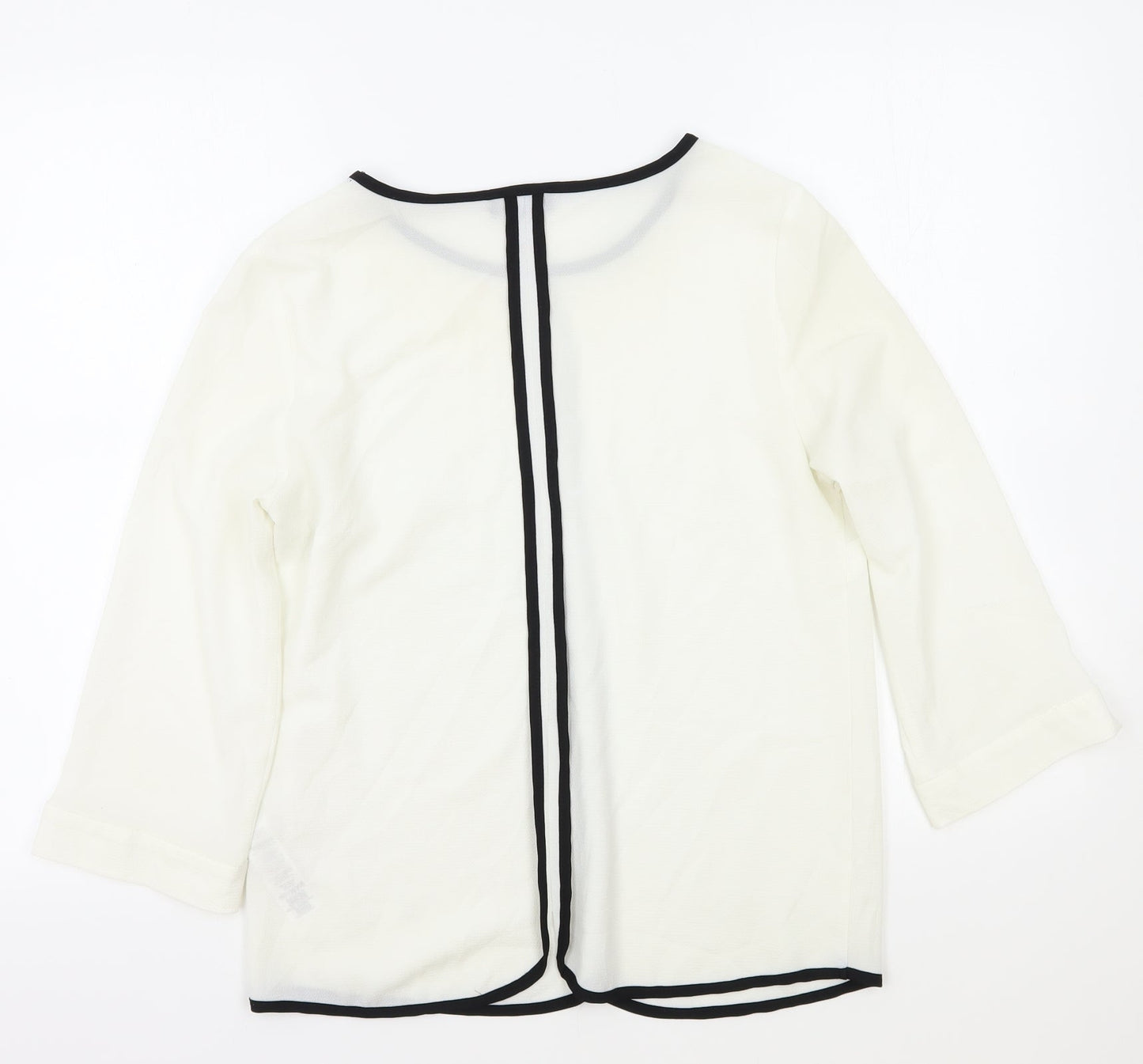 Wallis Womens White Polyester Basic Blouse Size S Scoop Neck