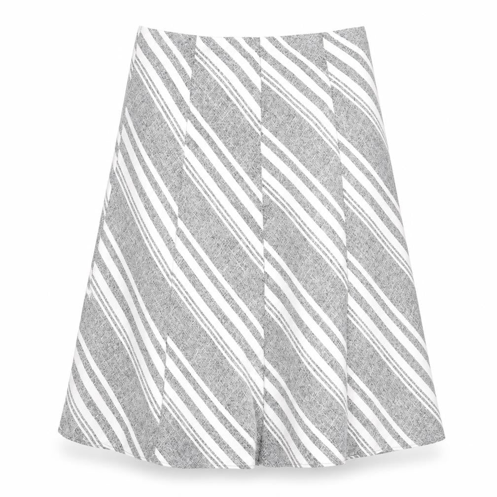 Marks and Spencer Womens Grey Geometric Polyester A-Line Skirt Size 10