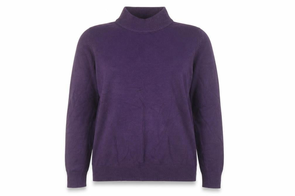 Marks and Spencer Womens Purple Mock Neck Acrylic Pullover Jumper Size 12