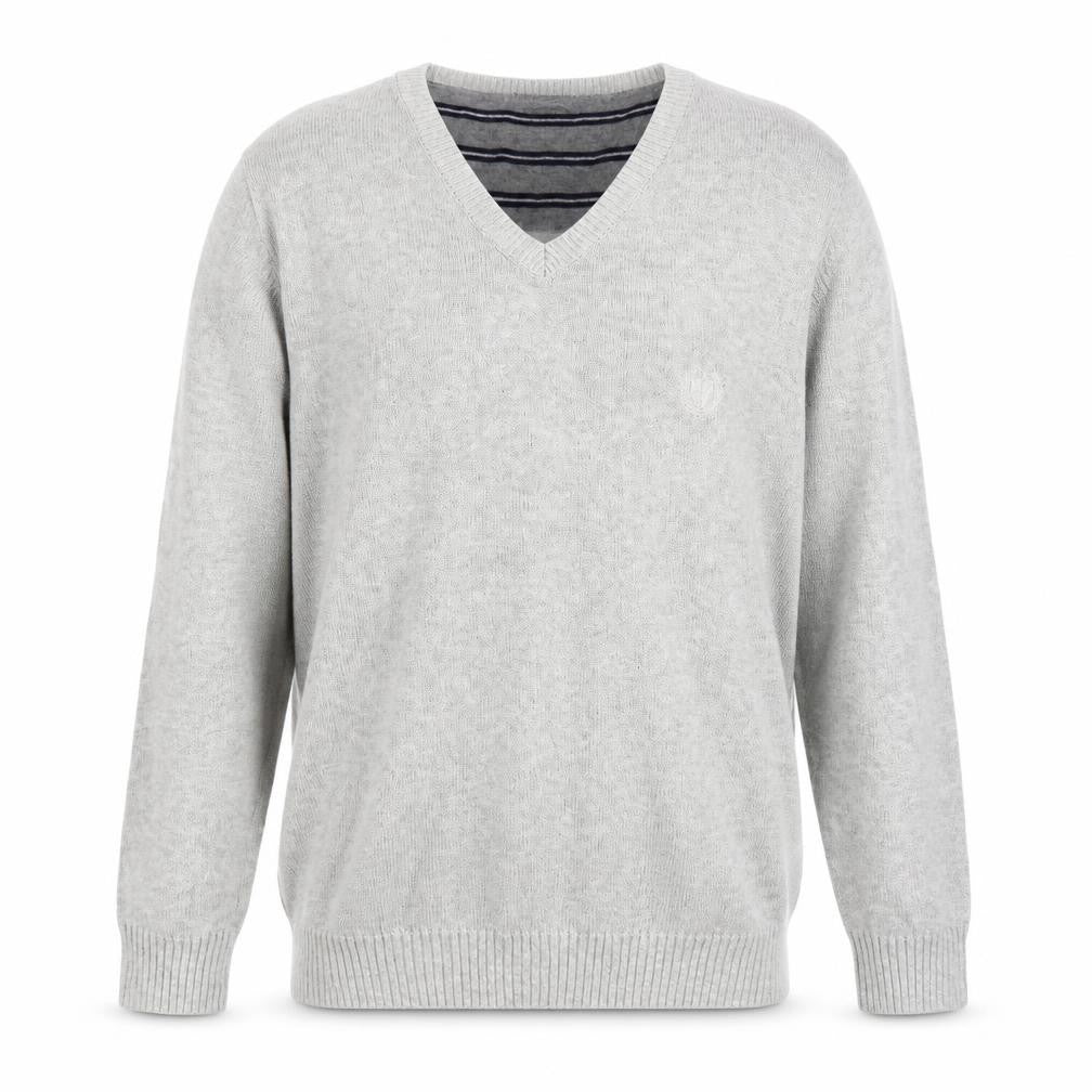 Matalan Mens Grey V-Neck Cotton Pullover Jumper Size S