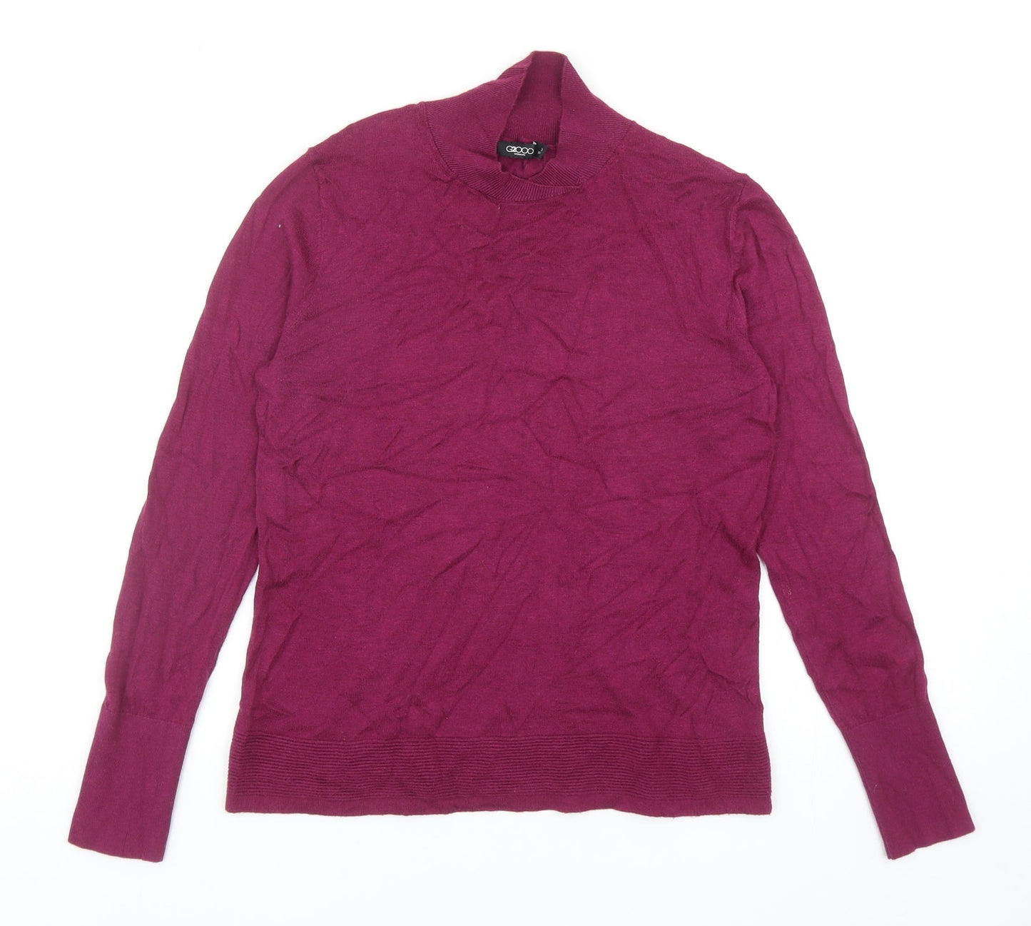 G2000 Womens Purple Mock Neck Acrylic Pullover Jumper Size 8