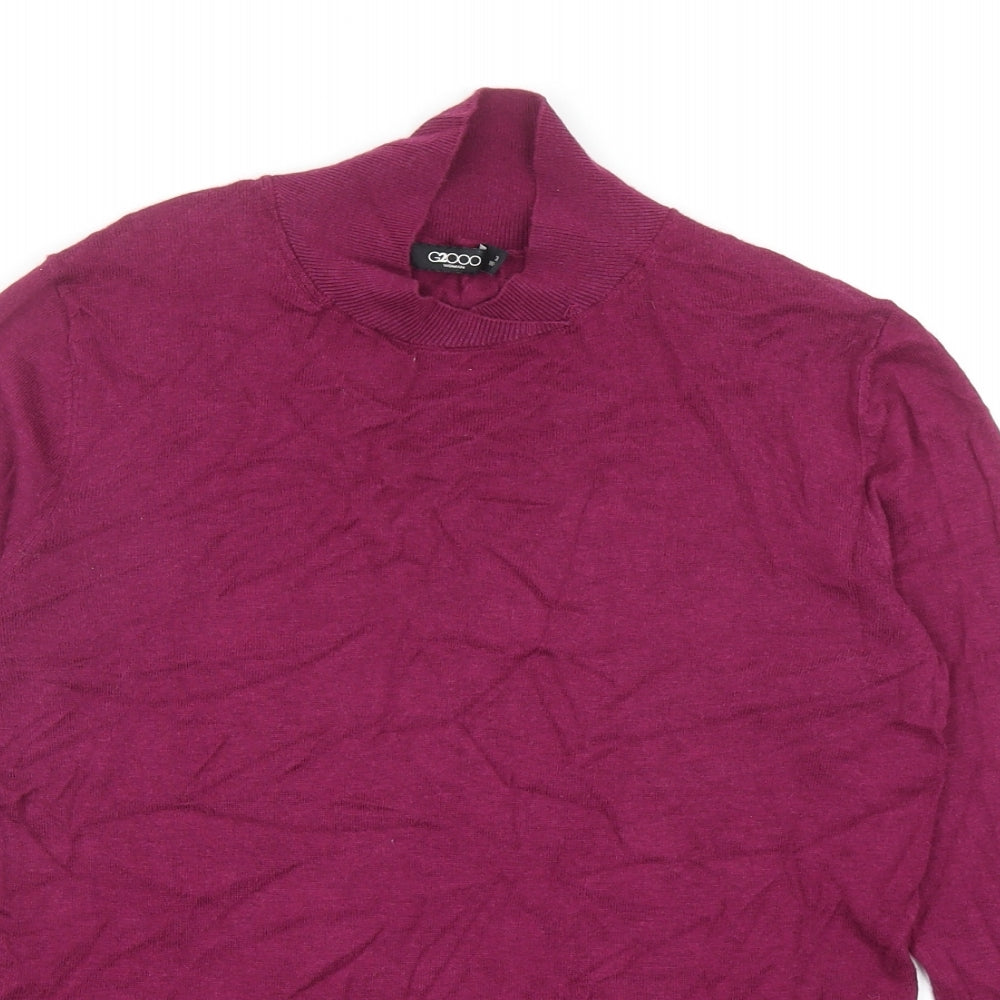 G2000 Womens Purple Mock Neck Acrylic Pullover Jumper Size 8
