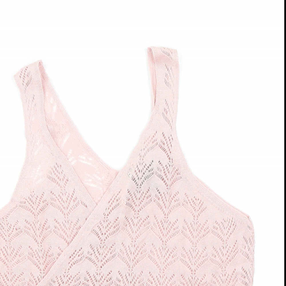 ASOS Womens Pink Acrylic Wrap Tank Size 14 V-Neck