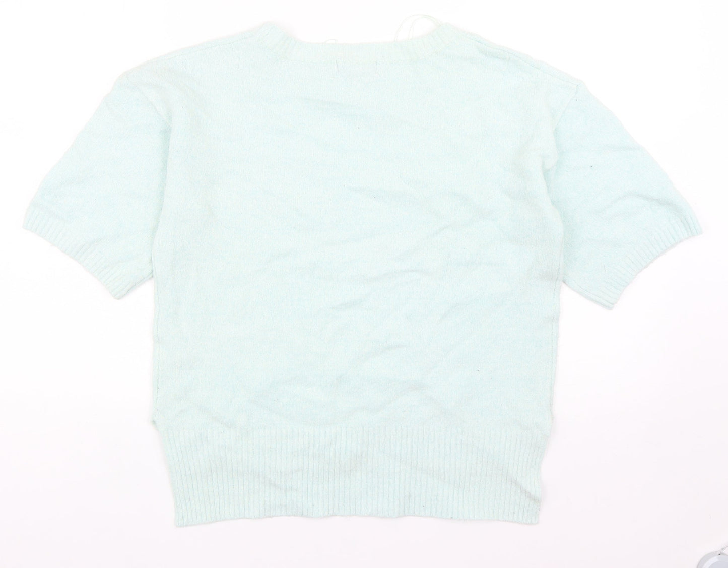 New Look Womens Green Round Neck Acrylic Pullover Jumper Size 8