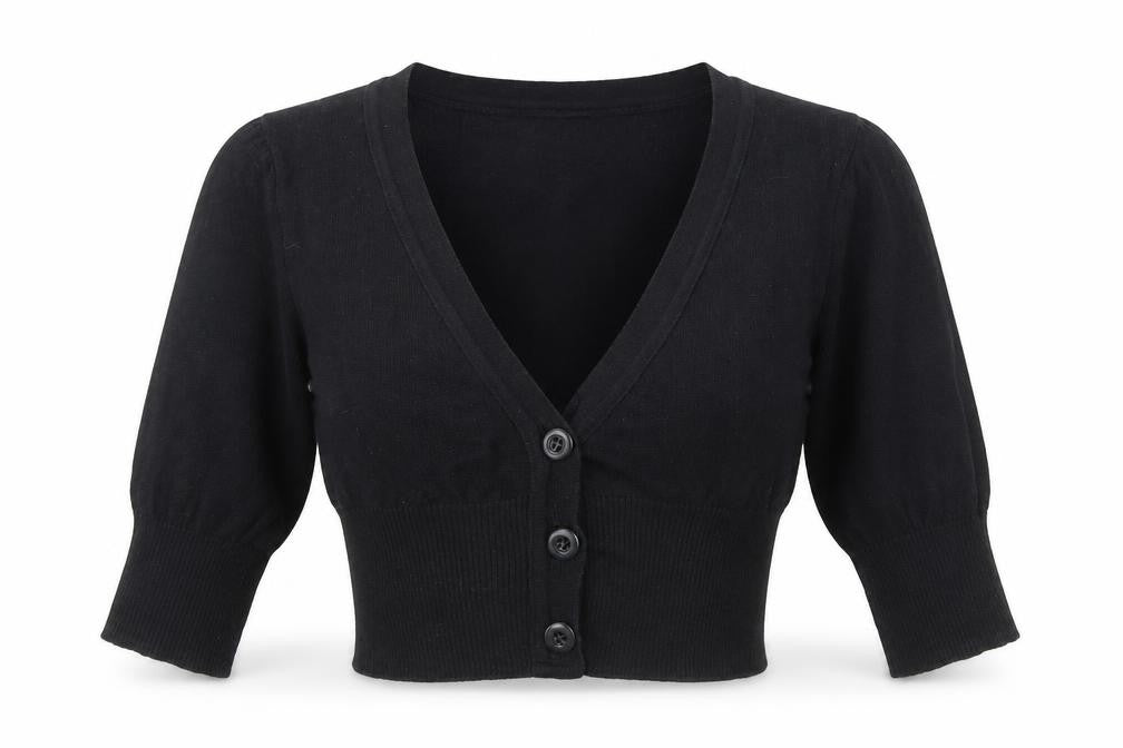New Look Womens Black V-Neck Cotton Cardigan Jumper Size 6