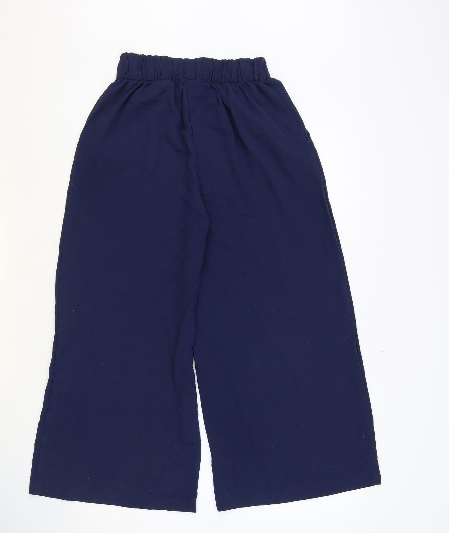 H&M Womens Blue Polyester Trousers Size 6 Regular