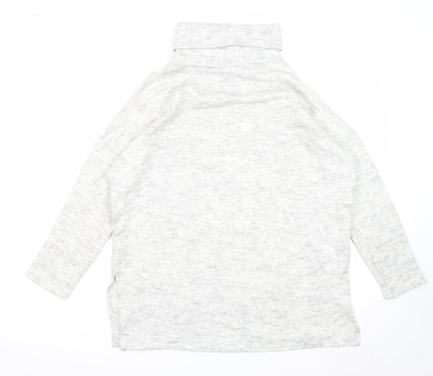 New Look Womens Grey Roll Neck Acrylic Pullover Jumper Size M