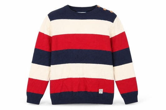 Crosshatch Mens Multicoloured Round Neck Striped Cotton Pullover Jumper Size M