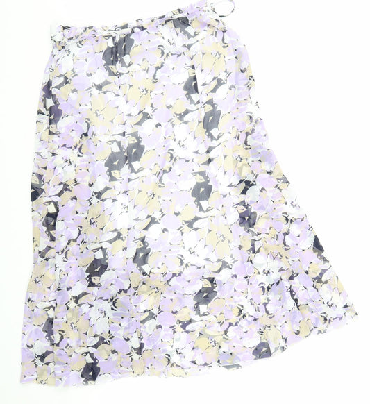 Forever Womens Purple Geometric Polyester A-Line Skirt Size XL Drawstring