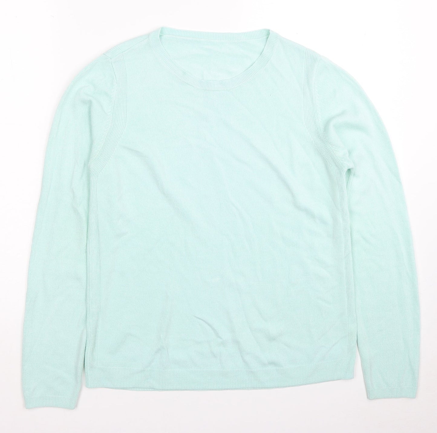 Marks and Spencer Womens Blue Round Neck Acrylic Pullover Jumper Size 10
