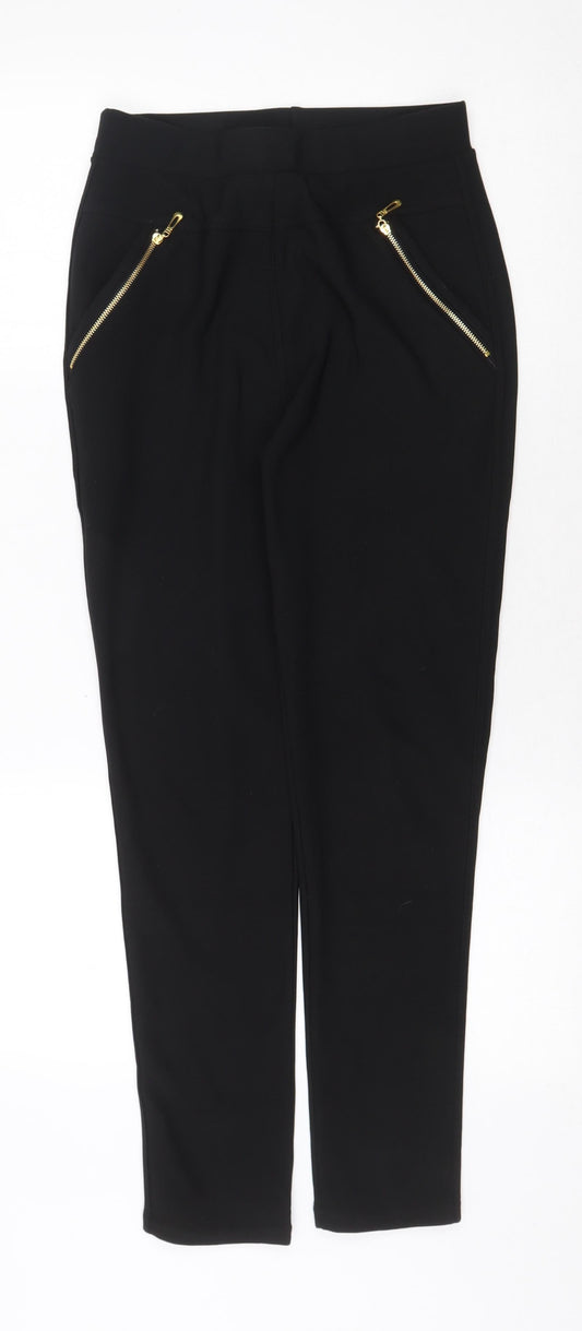 Preworn Womens Black Polyamide Trousers Size S Regular