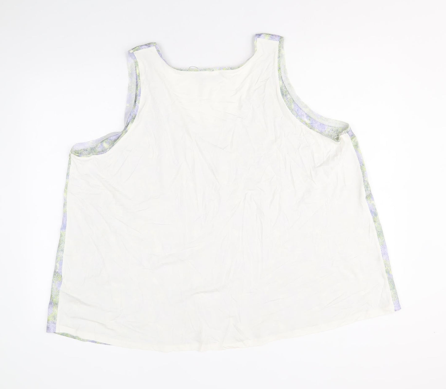 Marks and Spencer Womens Multicoloured Geometric Polyester Basic Tank Size 24 Scoop Neck
