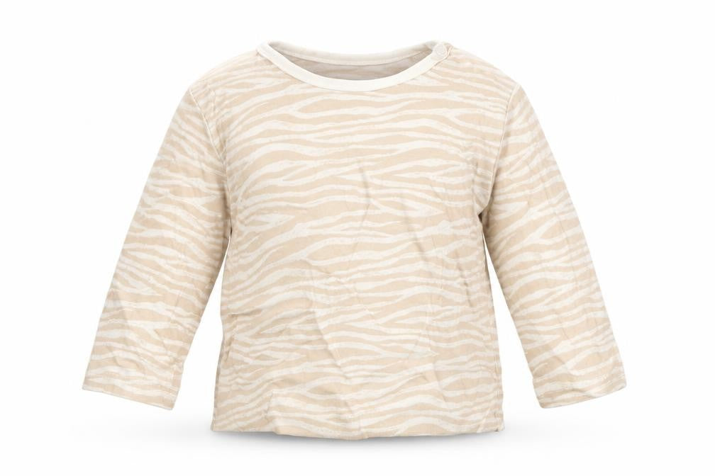 George Girls Brown Animal Print 100% Cotton Basic T-Shirt Size 6-9 Months Round Neck Pullover