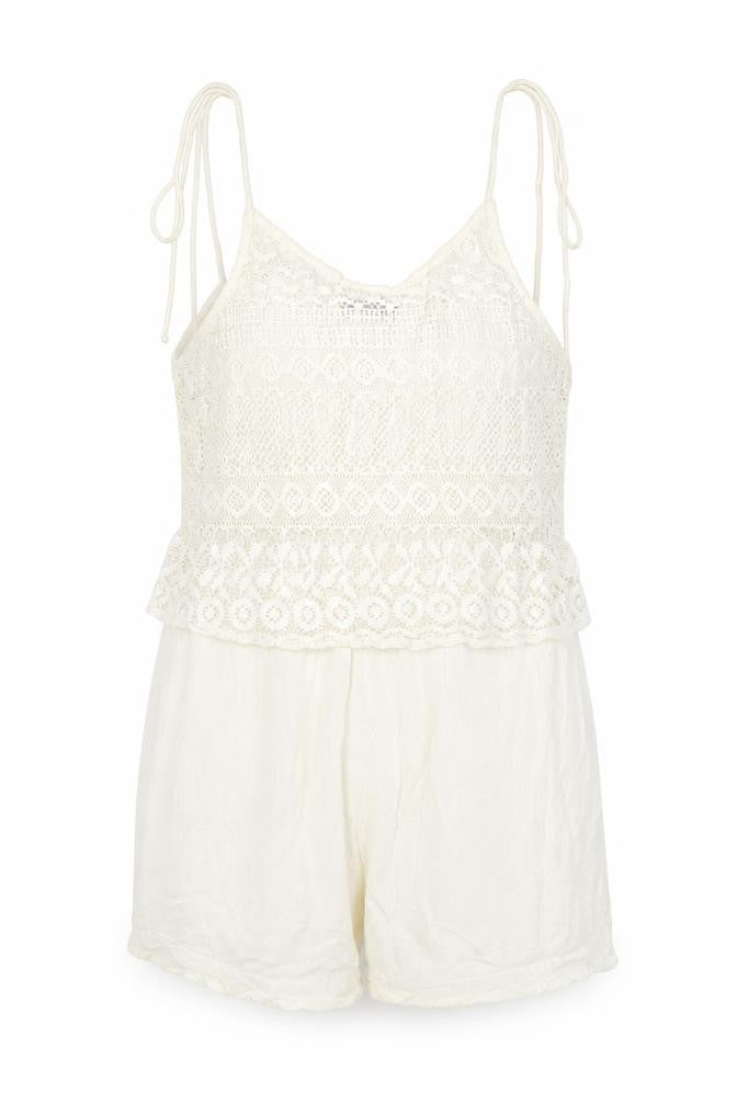 Select Womens Ivory Polyester Playsuit One-Piece Size 10 Button