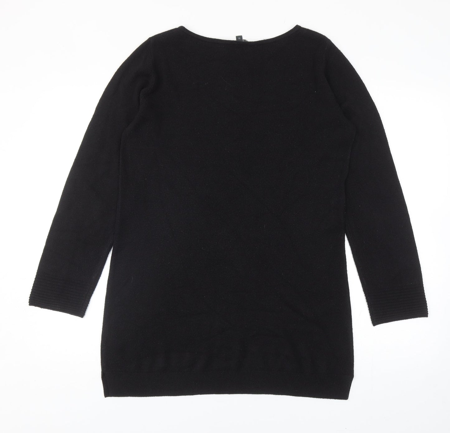 Bonmarché Womens Black Roll Neck Acrylic Pullover Jumper Size 12