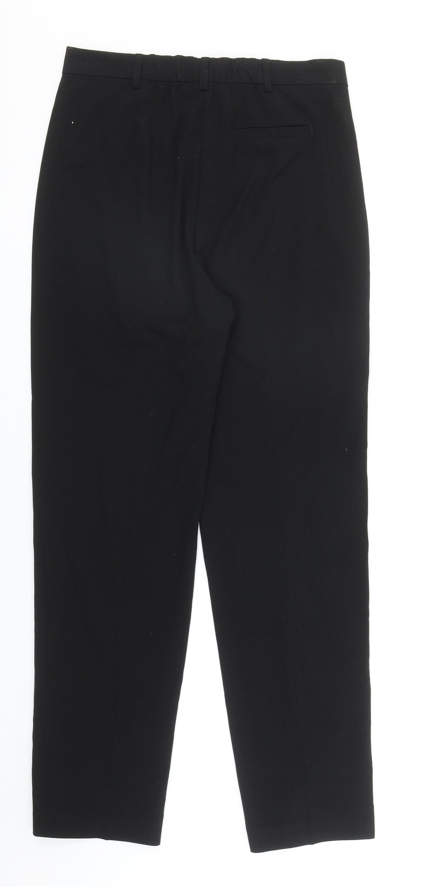 Marks and Spencer Womens Black Polyester Trousers Size 10 Regular Zip
