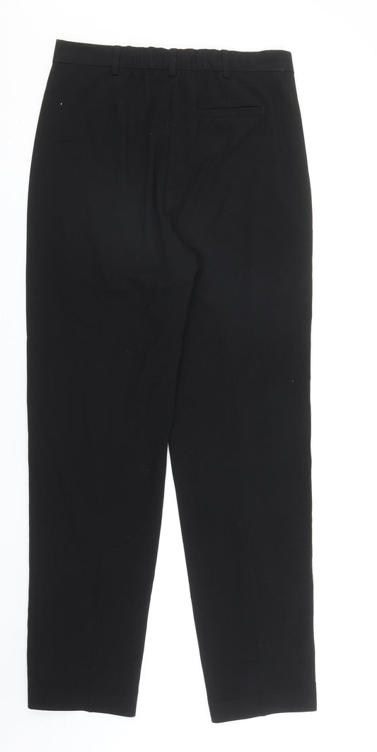 Marks and Spencer Womens Black Polyester Trousers Size 10 Regular Zip