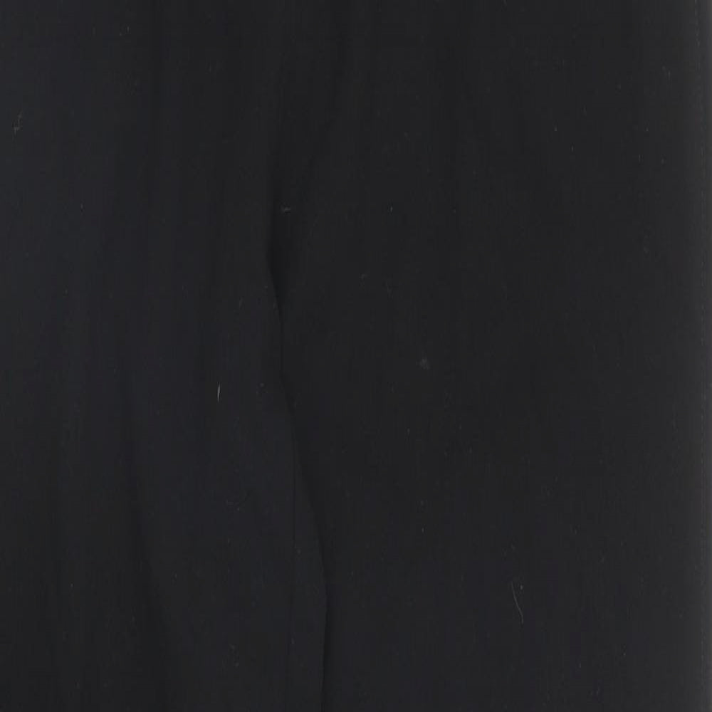 Marks and Spencer Womens Black Polyester Trousers Size 10 Regular Zip