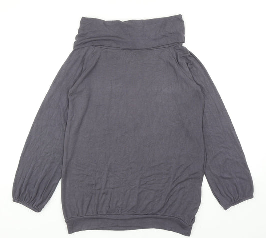 A Wear Womens Grey Roll Neck Viscose Pullover Jumper Size 14