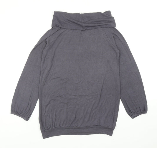 A Wear Womens Grey Roll Neck Viscose Pullover Jumper Size 14