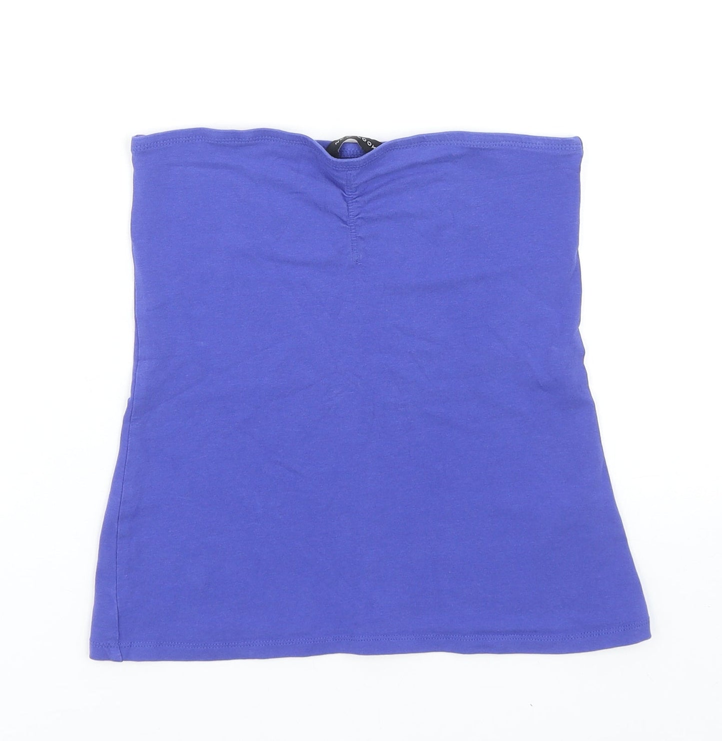 New Look Womens Blue Cotton Basic Tank Size S Off the Shoulder