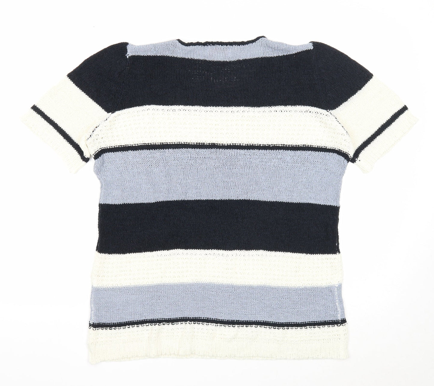 Slimma Womens Multicoloured Roll Neck Striped Acrylic Pullover Jumper Size 12