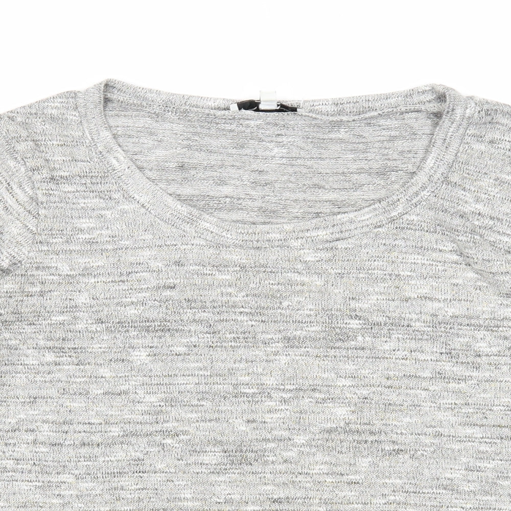 New Look Womens Grey Roll Neck Acrylic Pullover Jumper Size 8