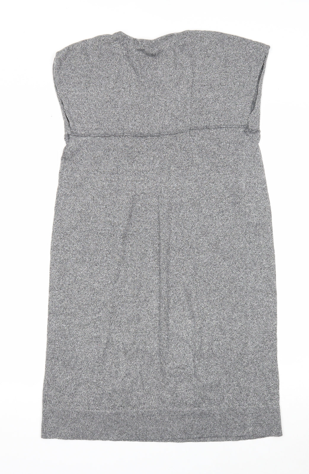 Limited Collection Womens Grey Acrylic T-Shirt Dress Size 8 Scoop Neck Pullover