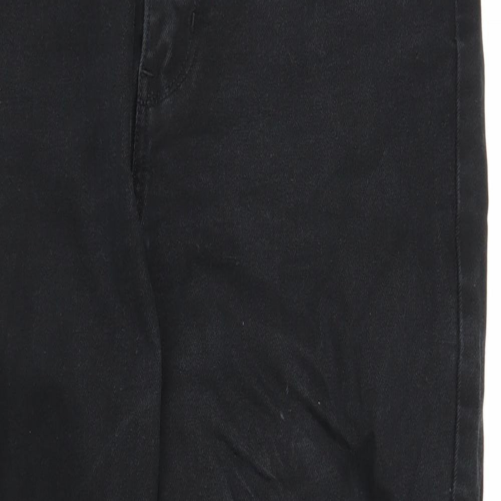 Preworn Womens Black Cotton Straight Jeans Size 29 in L31 in Regular Zip