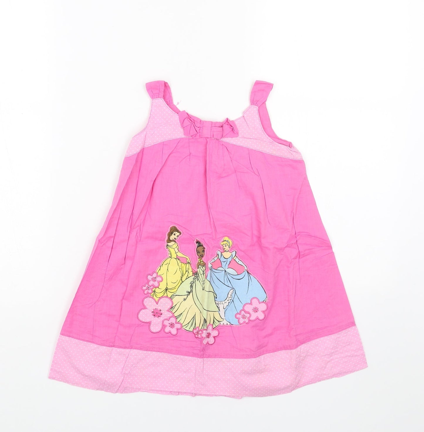 Disney Girls Pink Cotton Trapeze & Swing Size 4XL Round Neck Pullover - Disney Princess