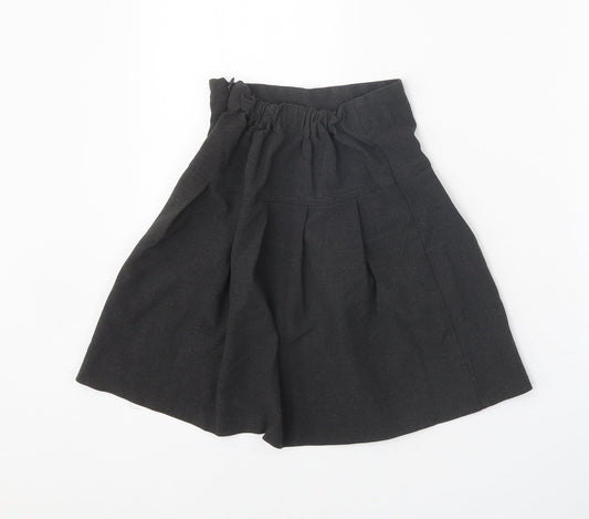John Lewis Girls Grey Polyester Skater Skirt Size 8 Years Regular Zip